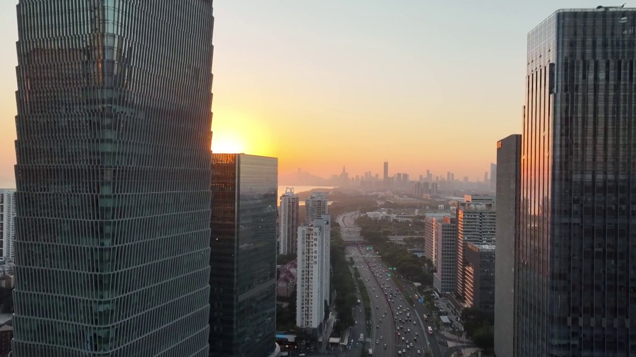 深圳地标建筑与日落视频下载