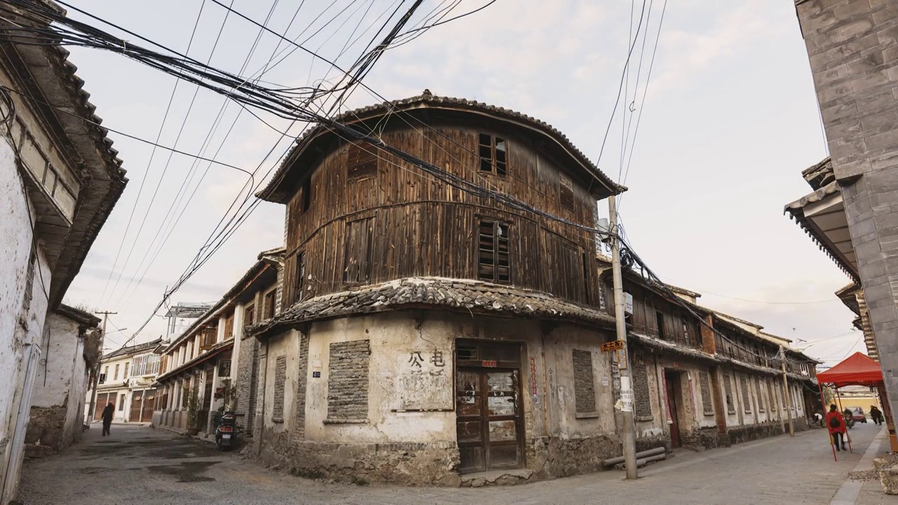 大理古建筑街道延时影像视频下载