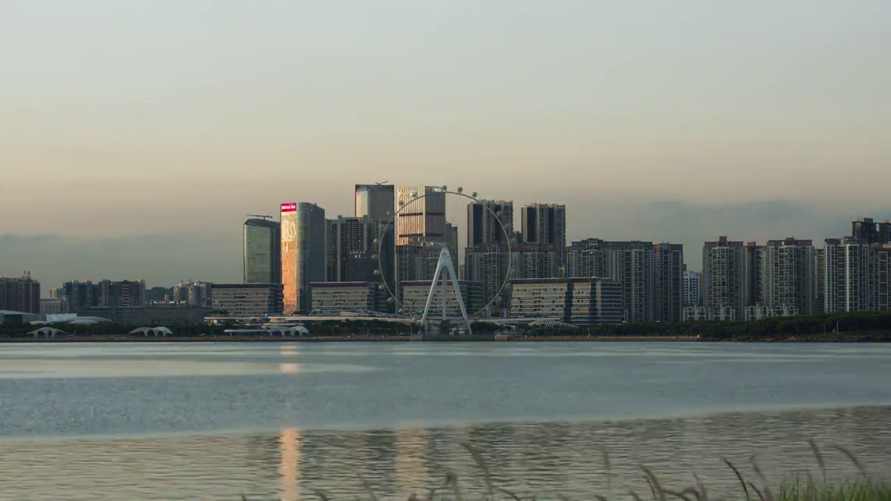 深圳前海自贸区日转夜延时视频素材