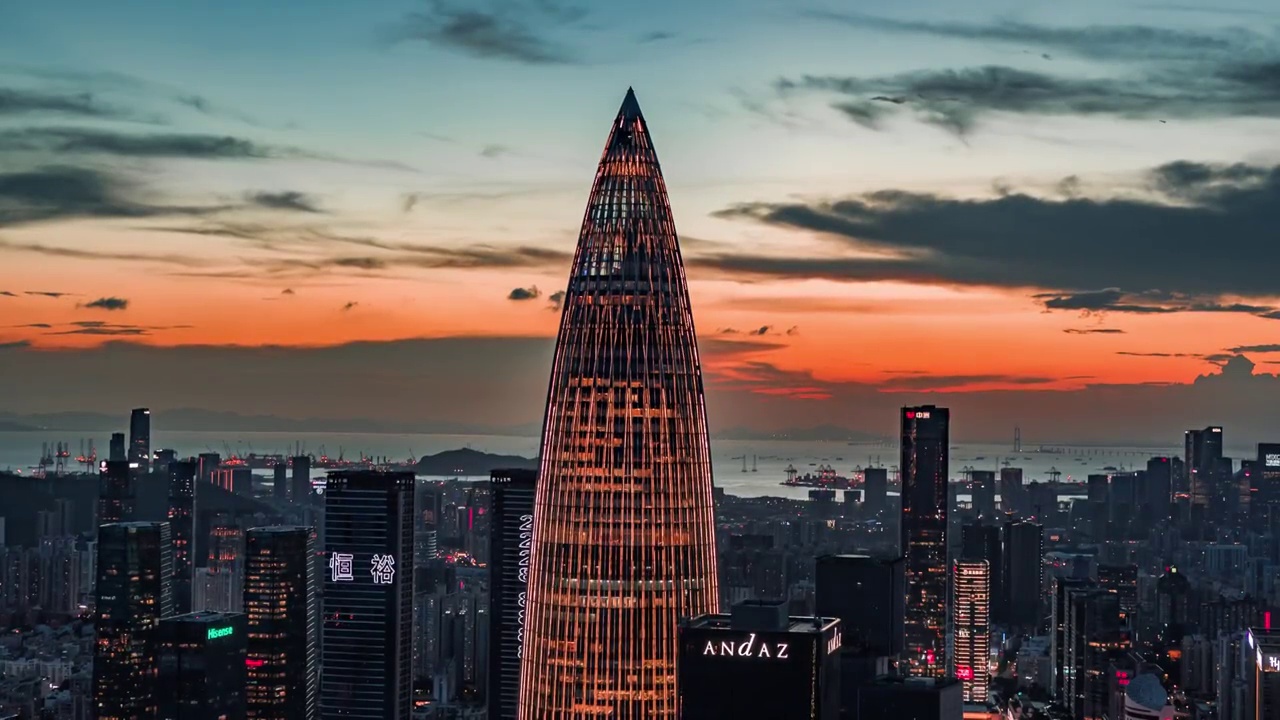 深圳湾夜景视频素材