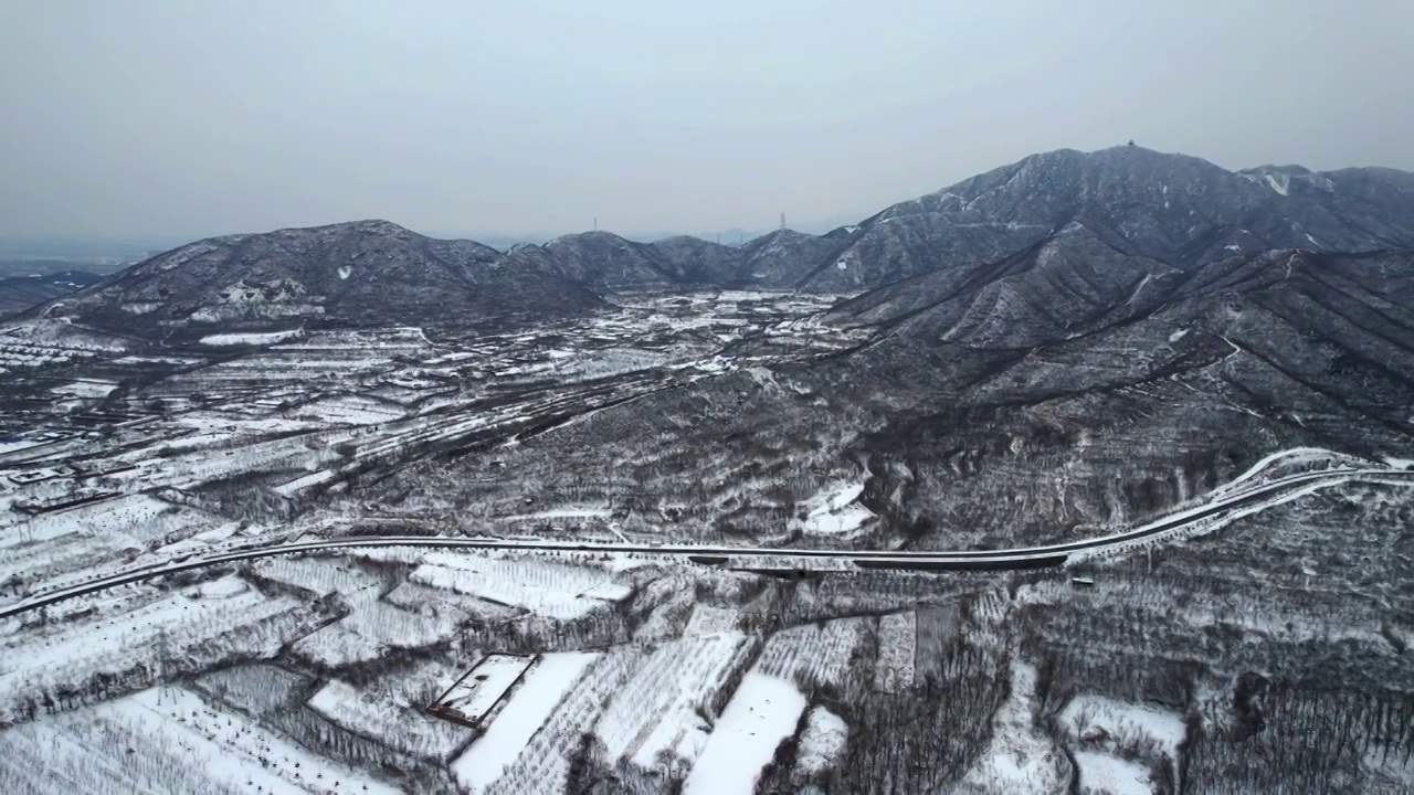 航拍太行山雪景视频素材