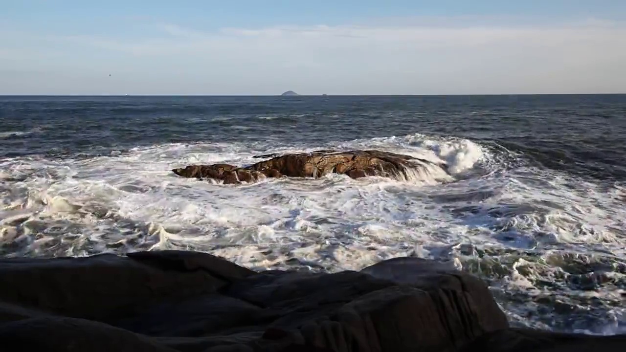 小麦岛海浪视频素材