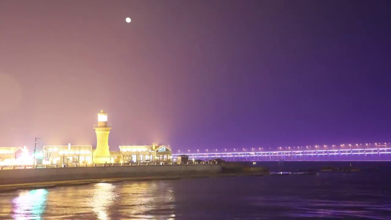 星海湾夜景视频素材