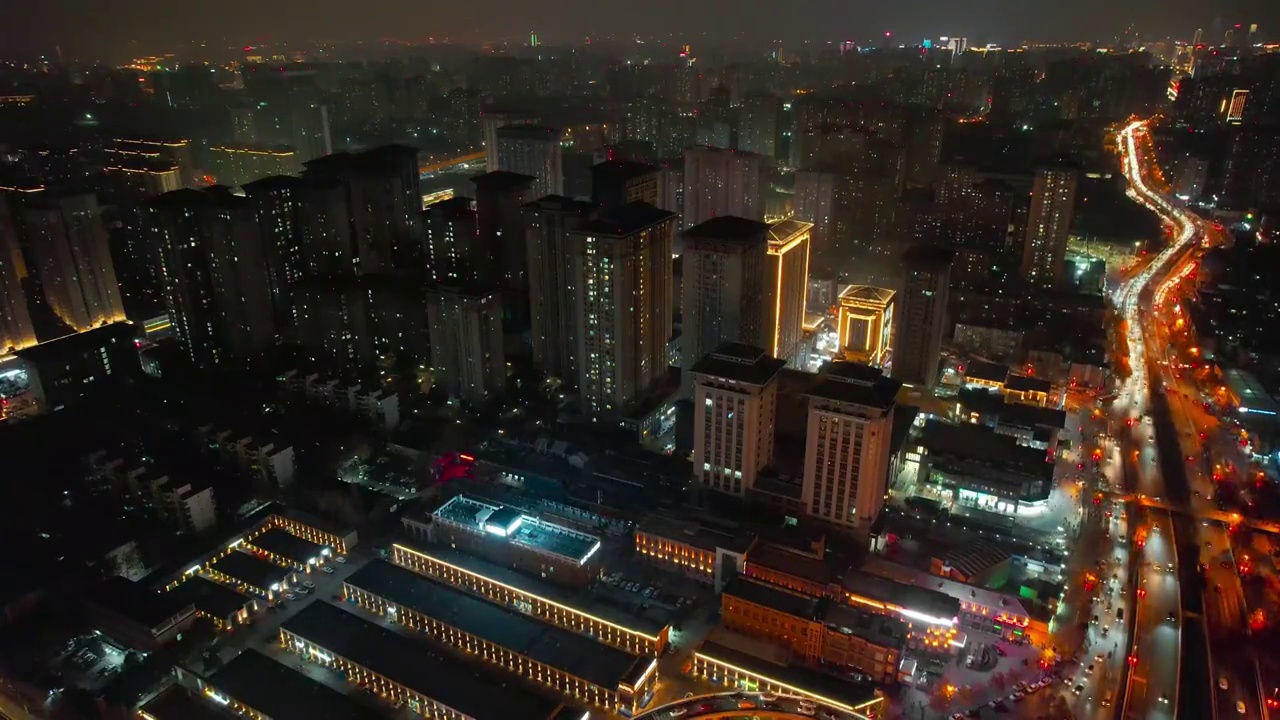 西安城市风光的夜景高清航拍（合集）视频素材