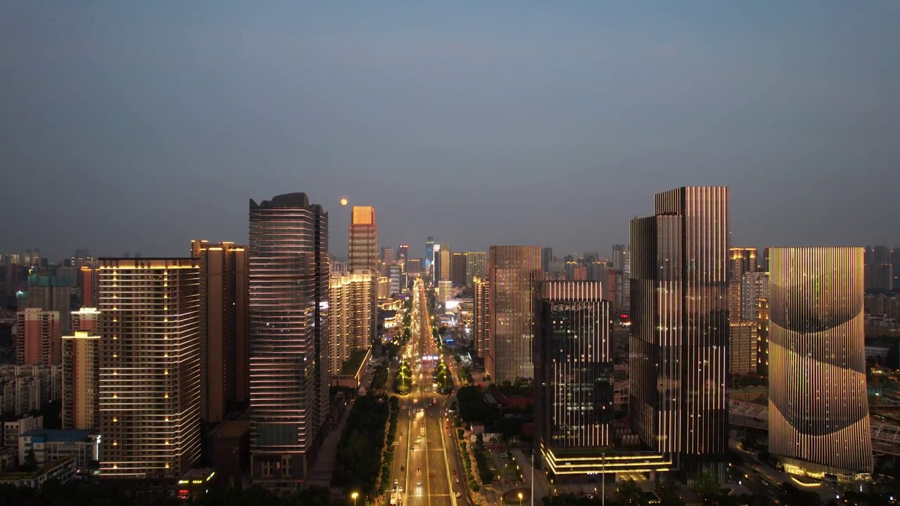 城市高楼夜景灯光秀视频素材