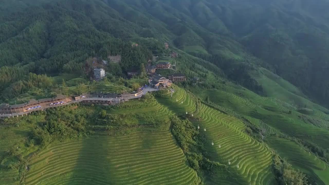 广西桂林龙脊梯田航拍视频素材