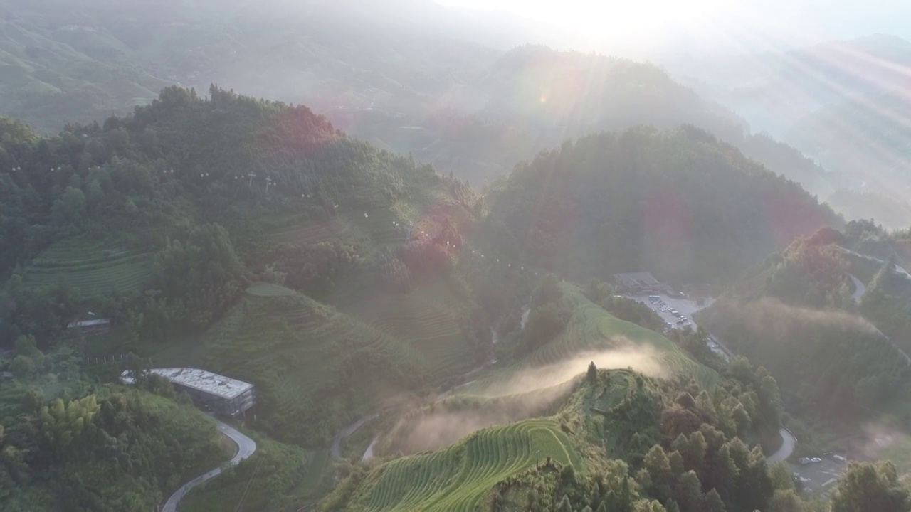 广西桂林龙脊梯田航拍视频素材