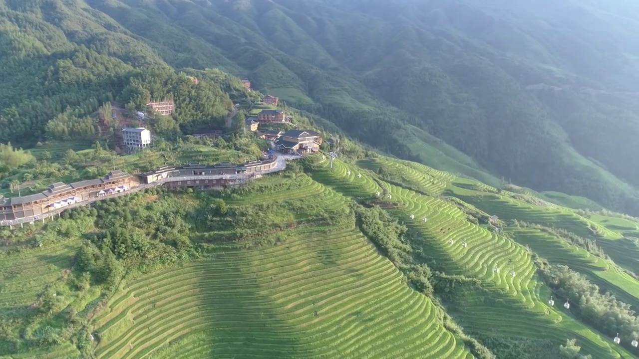 广西桂林龙脊梯田航拍视频素材