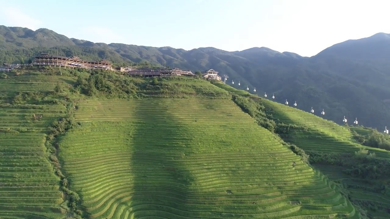 广西桂林龙脊梯田航拍视频素材