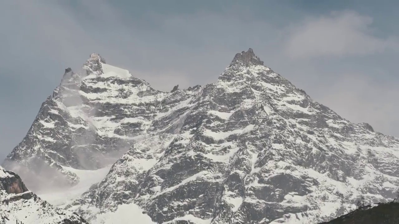 四川阿坝四姑娘山景区湖泊雪景（合集）视频素材