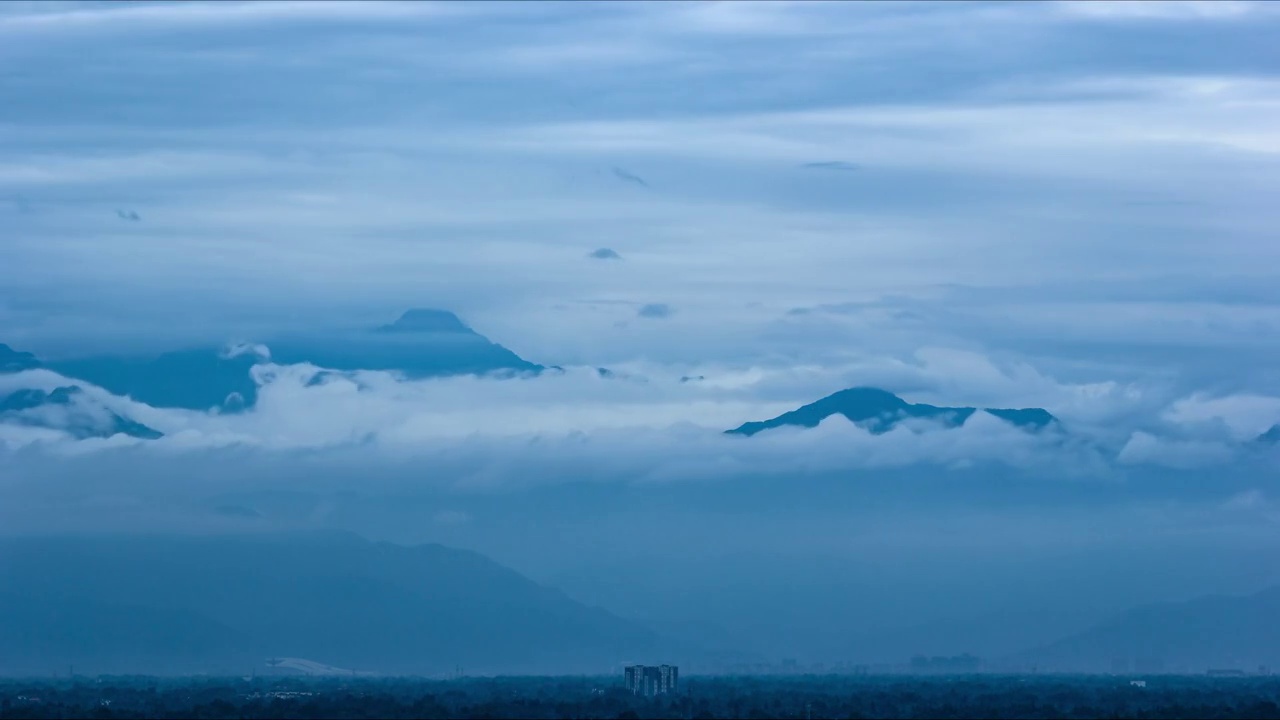 成都观远山流云视频素材