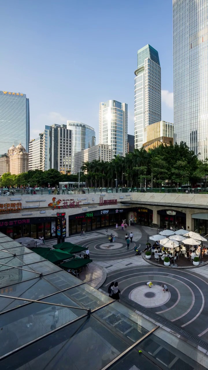 广东省广州市天河区城市中心花城广场近景视频素材