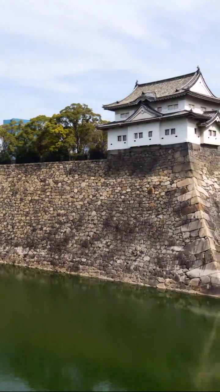 日本大阪大阪城护城河视频素材