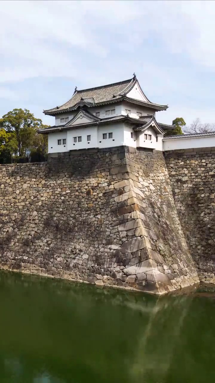 日本大阪大阪城护城河视频素材