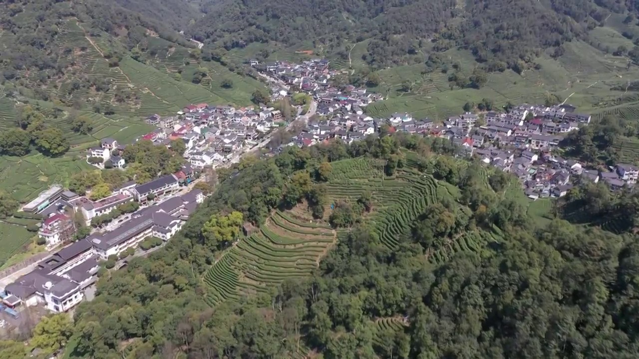 杭州梅家坞龙井茶园航拍视频素材