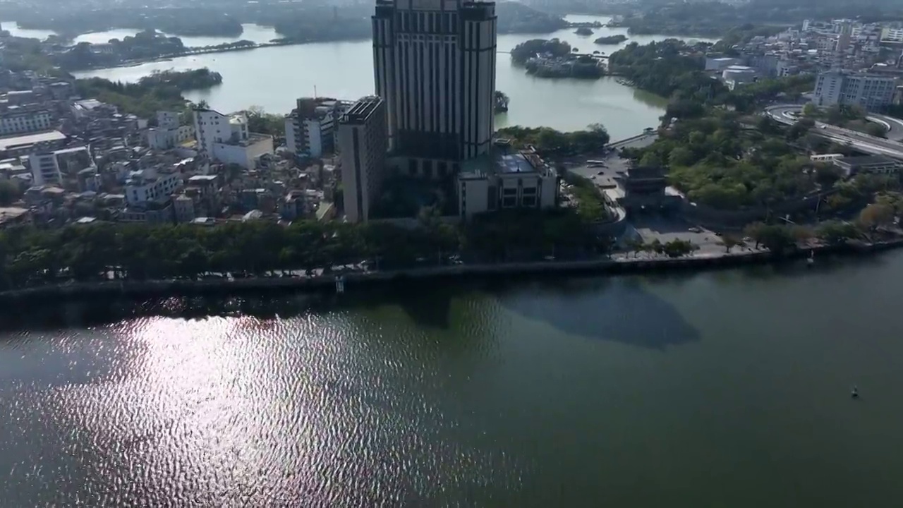 广东省惠州市惠城区江北富力国际中心荣灿惠州中心航拍视频素材