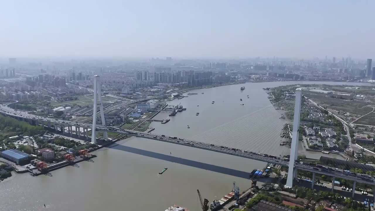 上海徐浦大桥全景视频素材