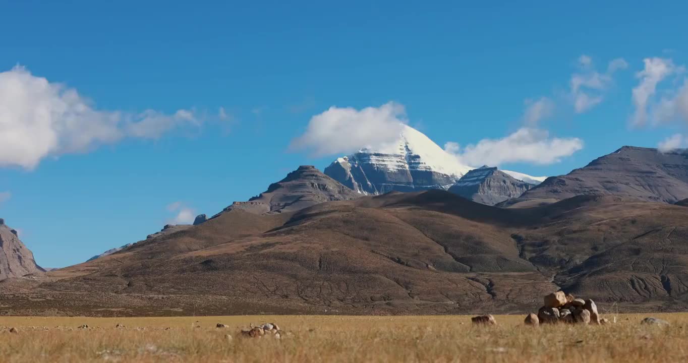 西藏阿里地区冈仁波齐峰喜马拉雅山脉视频素材