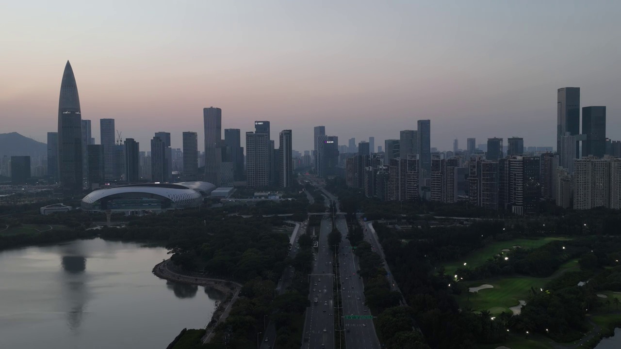 深圳后海CBD日落延时视频素材