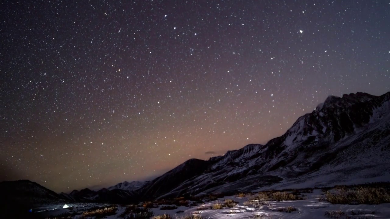 川西高原雪山星空流星雨视频素材