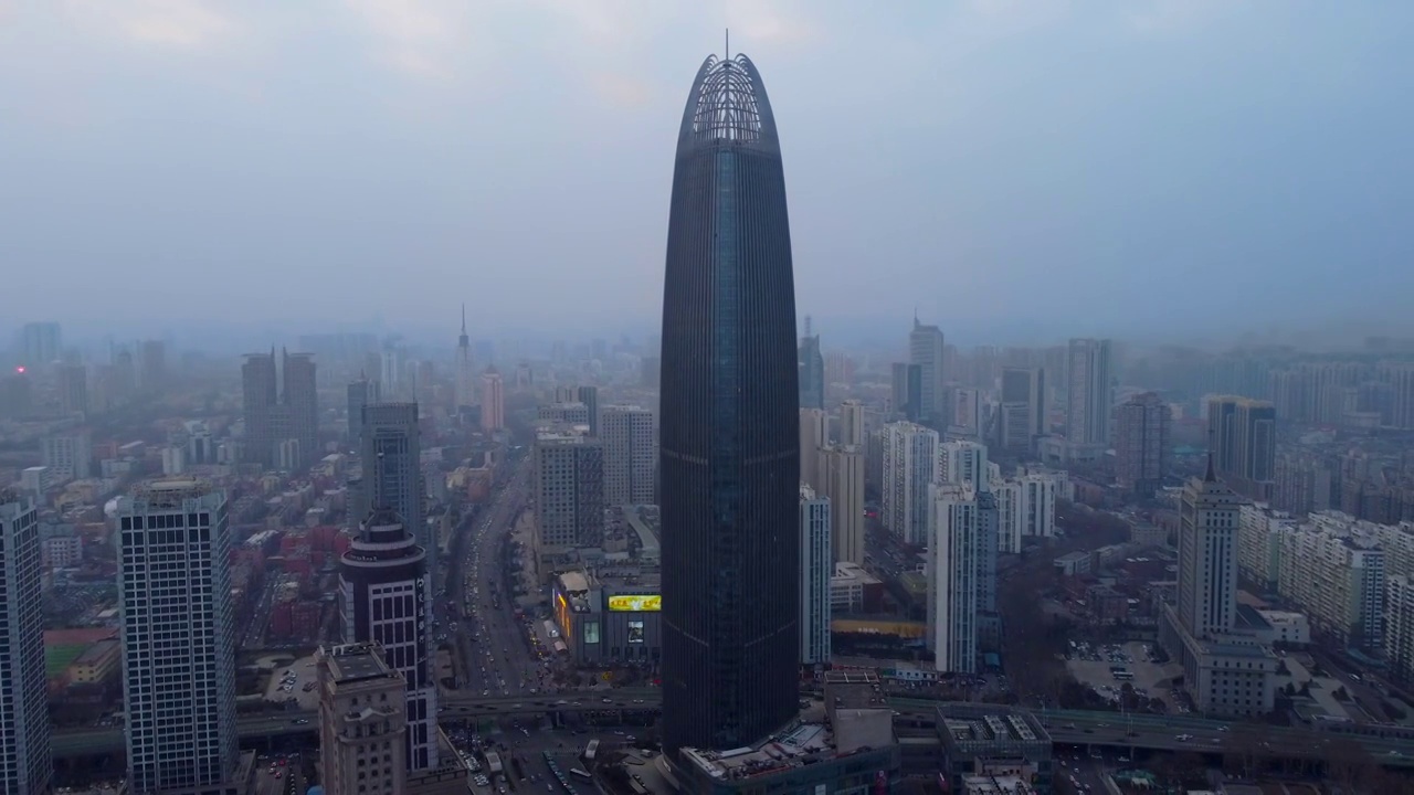 济南 泉城广场 绿地中心 趵突泉 历下区 五龙潭 泉城路 烁源大街 夜景视频素材