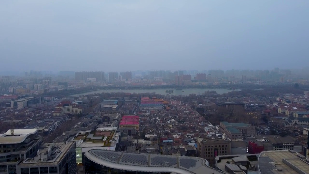 济南 泉城广场 绿地中心 趵突泉 历下区 五龙潭 泉城路 烁源大街 夜景视频素材