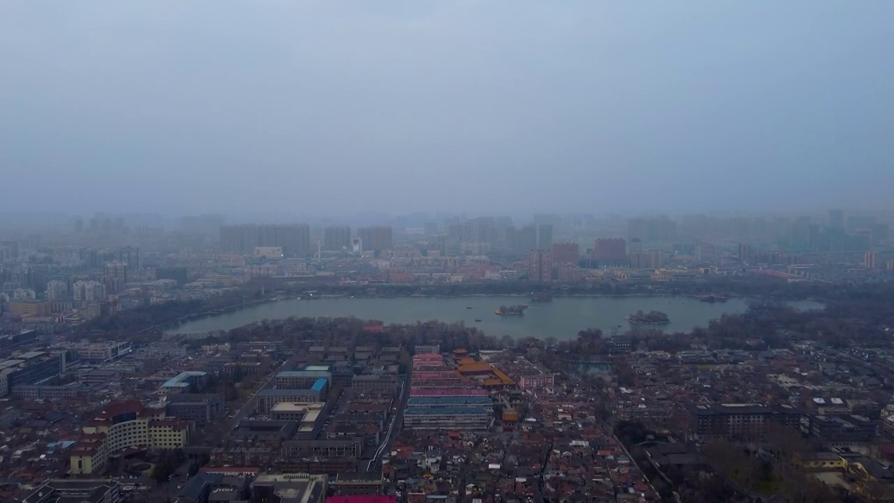 济南 泉城广场 绿地中心 趵突泉 历下区 五龙潭 泉城路 烁源大街 夜景视频素材