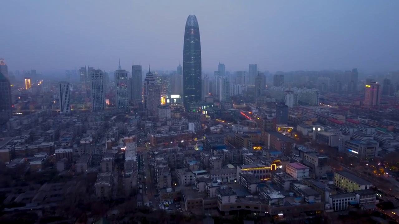 济南 泉城广场 绿地中心 趵突泉 历下区 五龙潭 泉城路 烁源大街 夜景视频素材