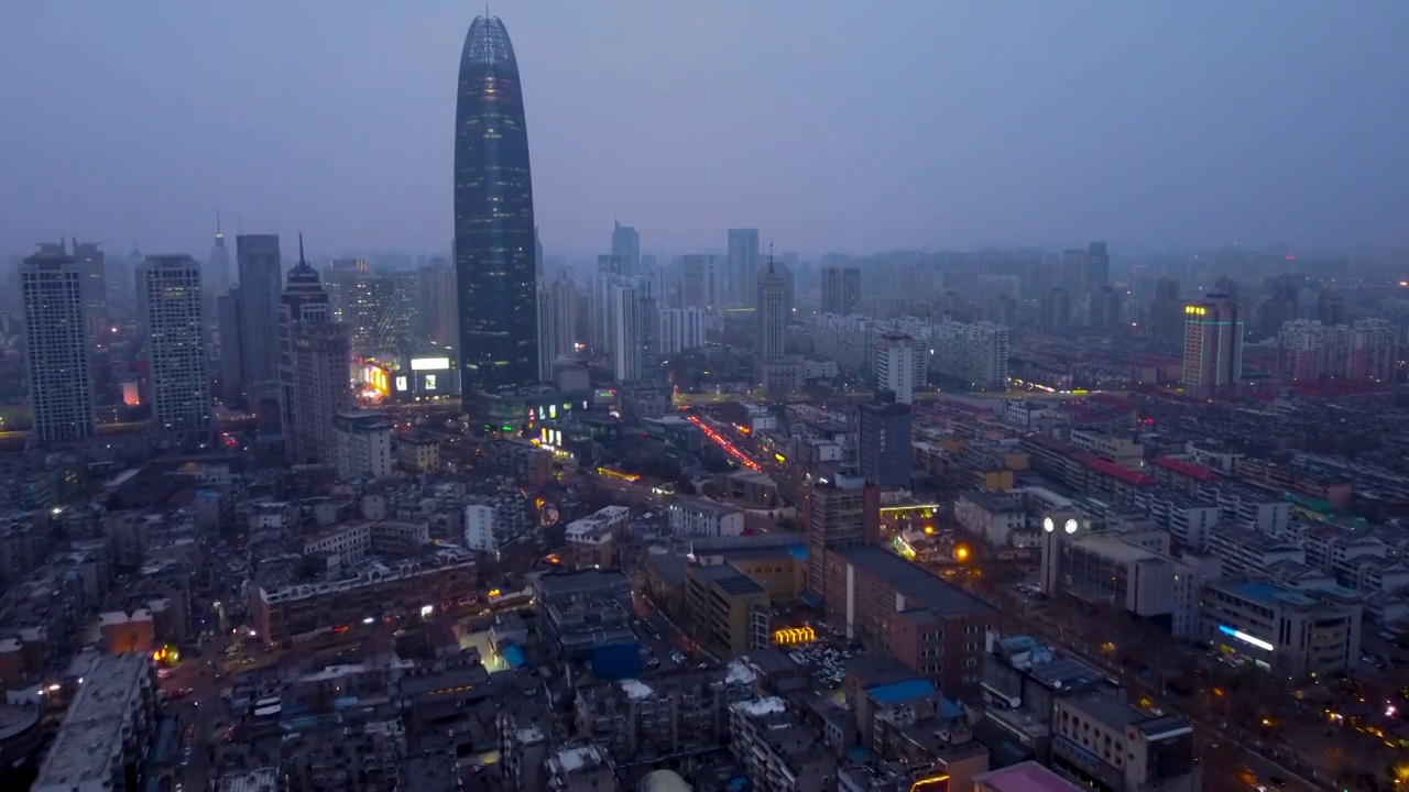 济南 泉城广场 绿地中心 趵突泉 历下区 五龙潭 泉城路 烁源大街 夜景视频素材