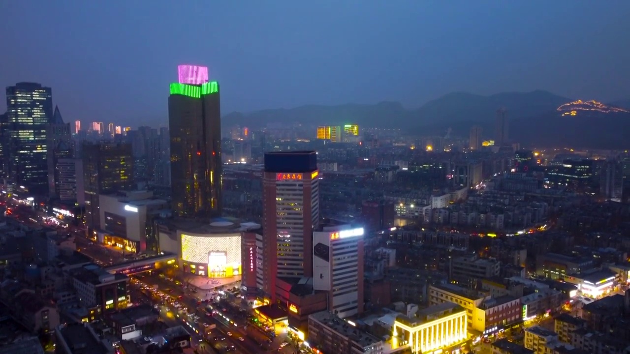 济南 泉城广场 绿地中心 趵突泉 历下区 五龙潭 泉城路 烁源大街 夜景视频素材