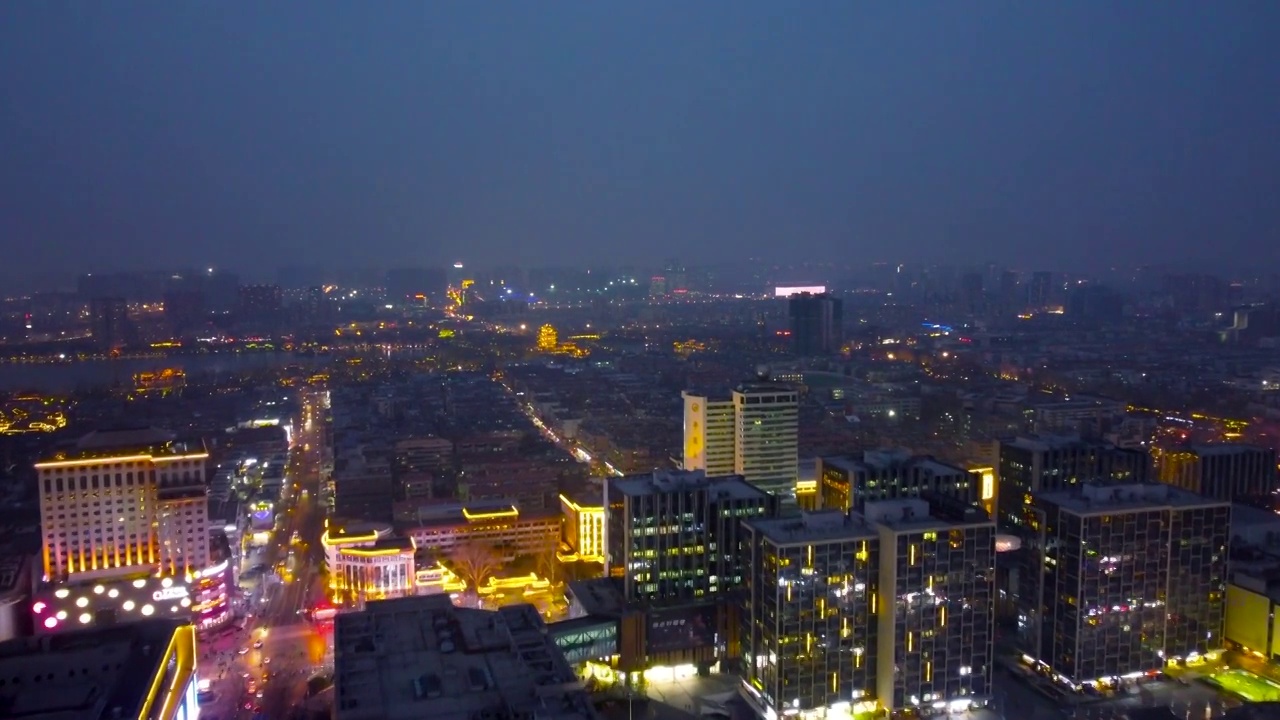 济南 泉城广场 绿地中心 趵突泉 历下区 五龙潭 泉城路 烁源大街 夜景视频素材