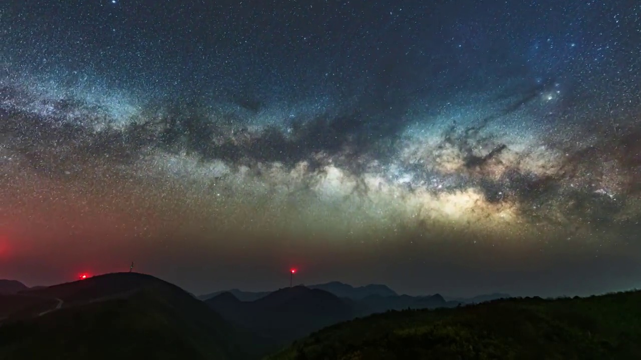 重庆春季银河星空延时视频素材