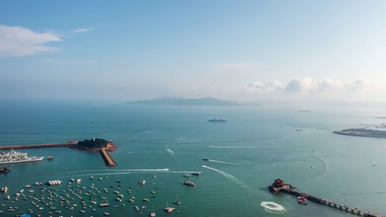 青岛前海湾航拍视频素材