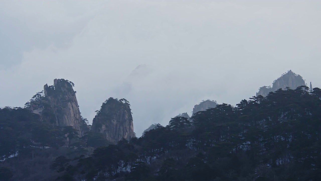 黄山山景云景视频素材