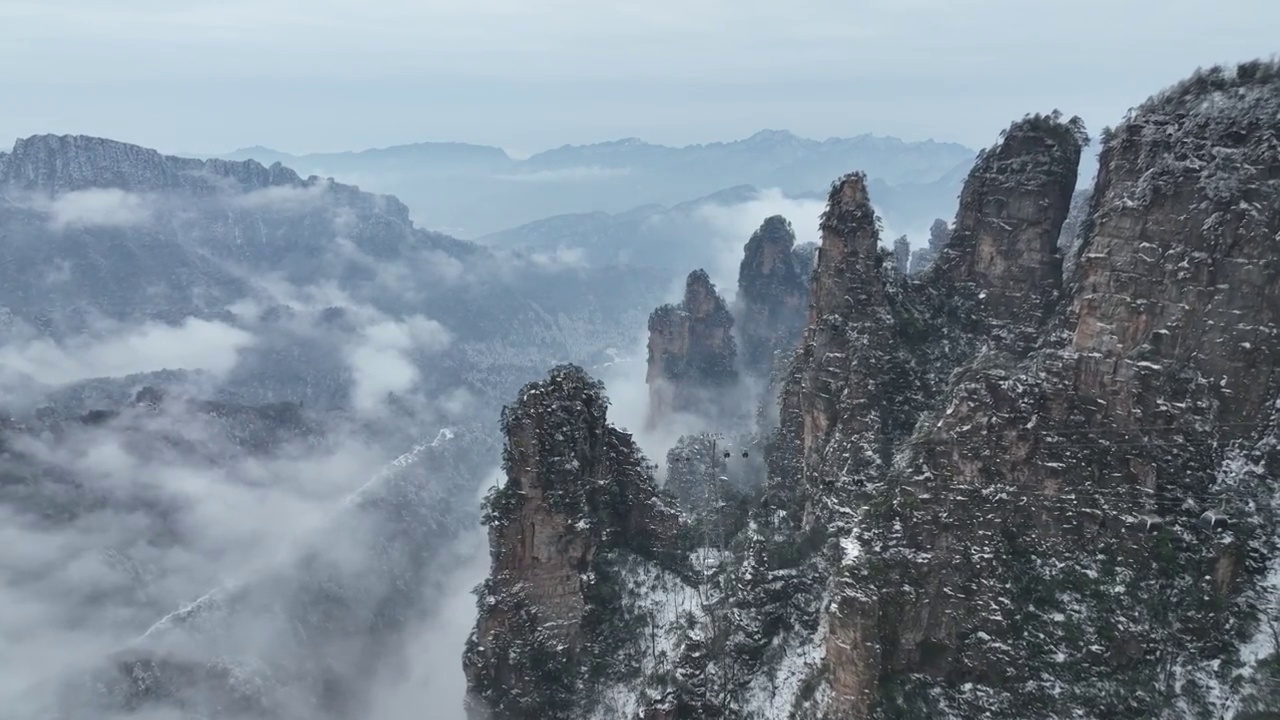 张家界武陵源景区天子山观景台视频素材