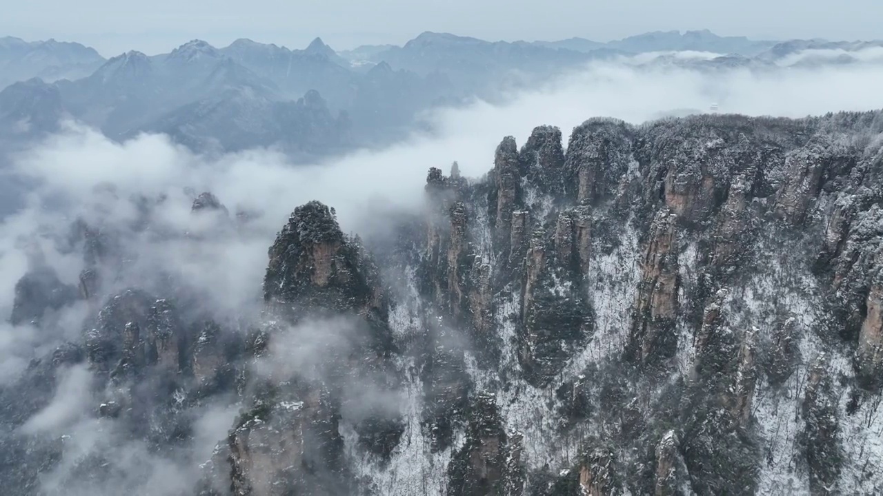 张家界武陵源景区天子山观景台视频下载