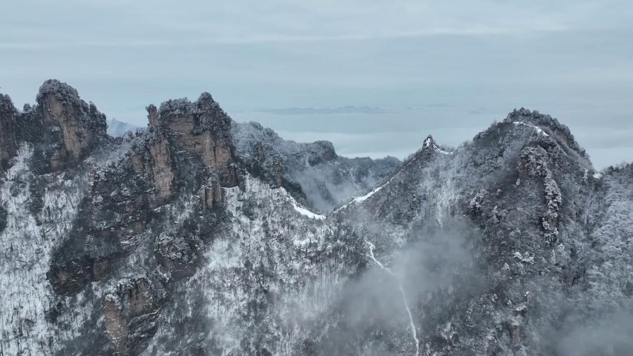 张家界武陵源景区天子山观景台视频下载