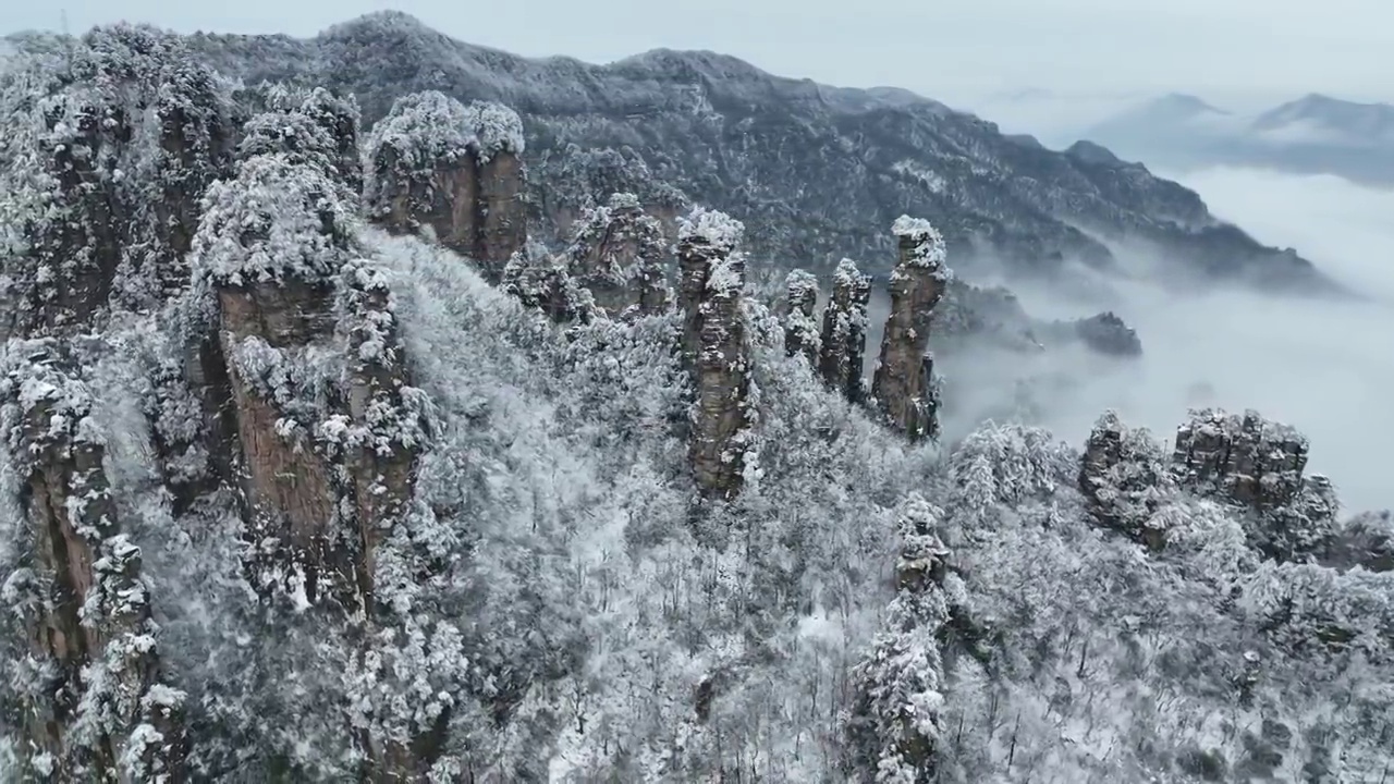 张家界武陵源景区天子山观景台视频下载