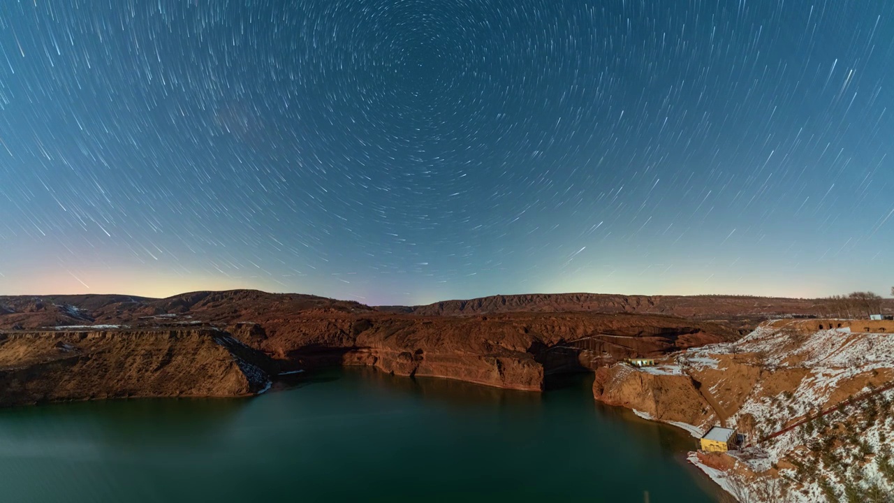 陕西靖边波浪谷星空视频素材