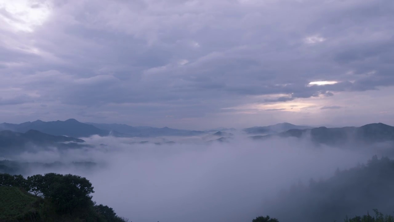 山岭日出云海视频素材