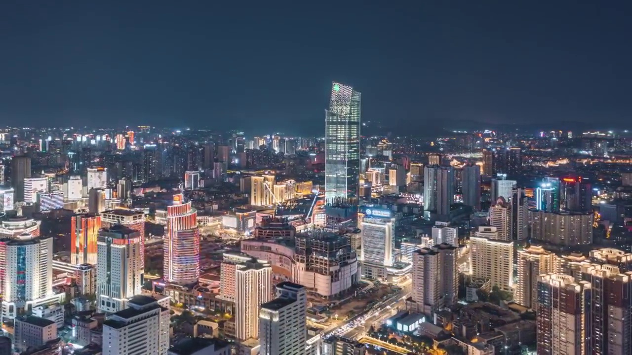 城市夜景航拍延时视频素材