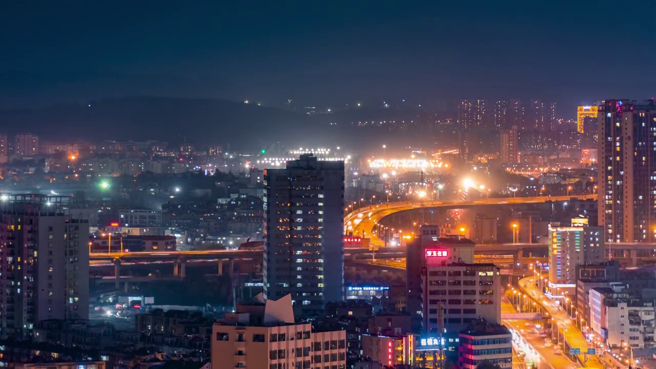 城市夜景延时视频素材