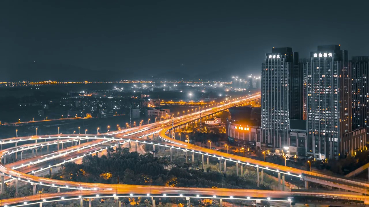 城市立交桥夜景视频素材