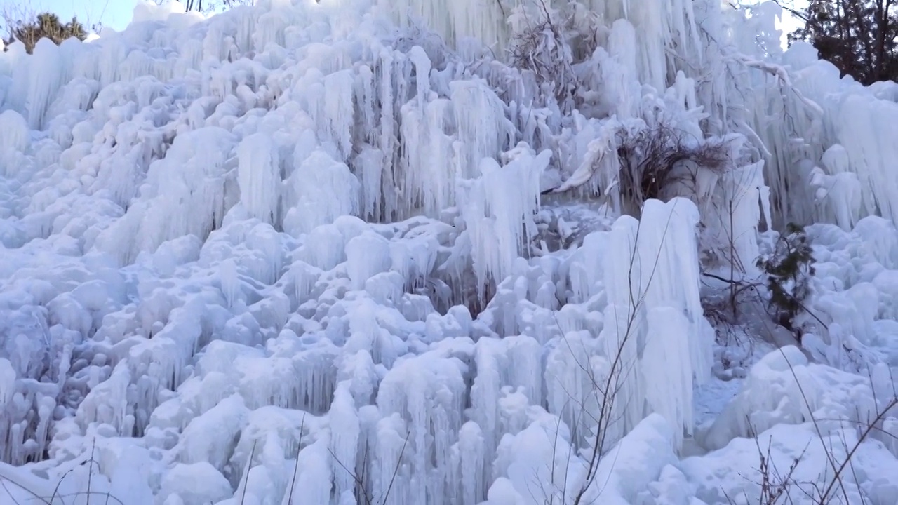 冰雪树挂雾凇雪景视频素材