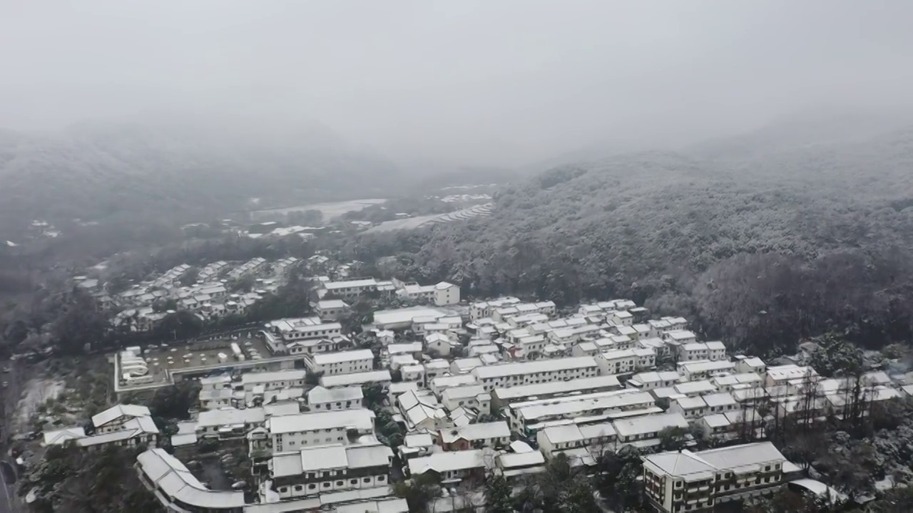 杭州西湖雪景航拍视频素材