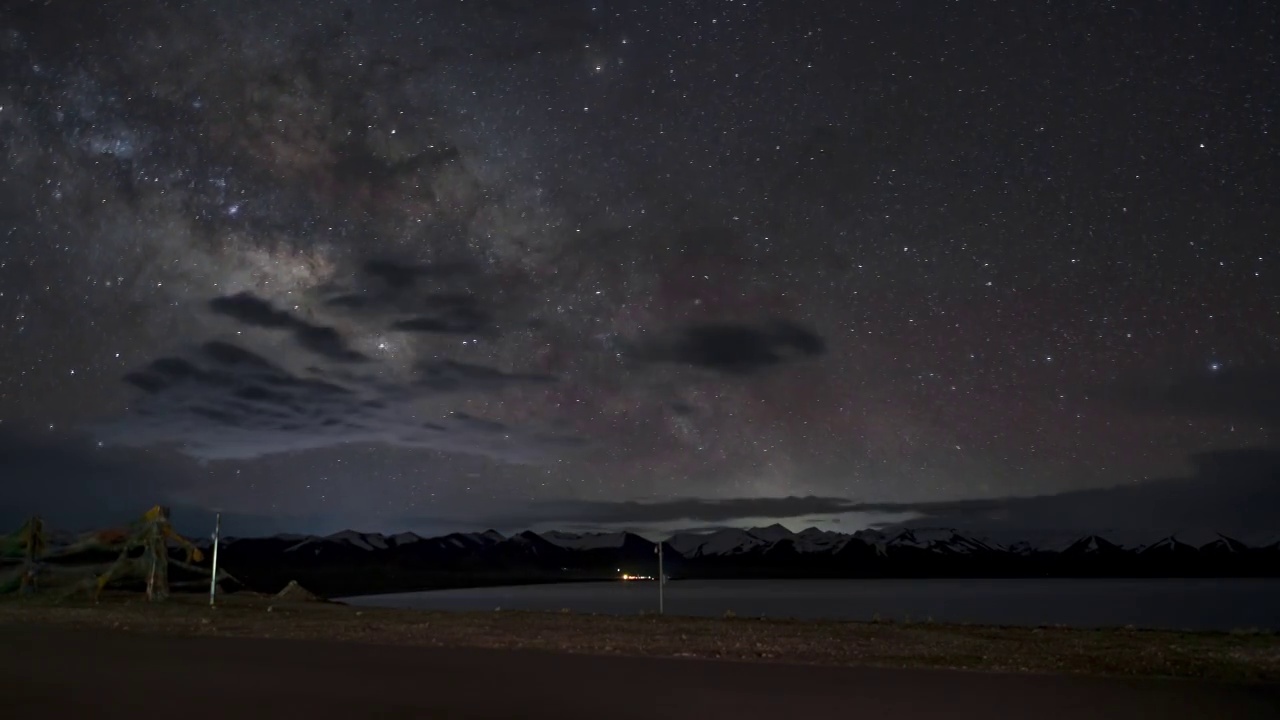 西藏纳木错 星空 银河 夜景视频素材