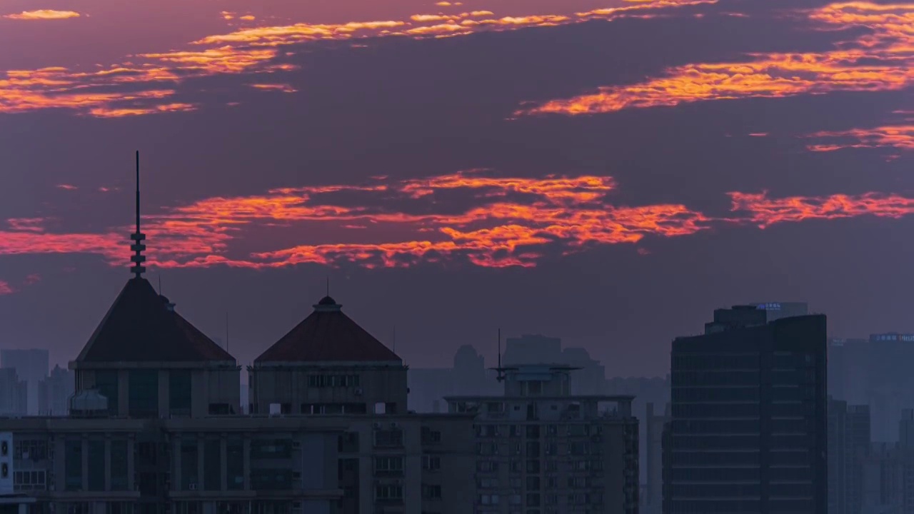 中国广州城市夕阳落日风光延时摄影视频素材