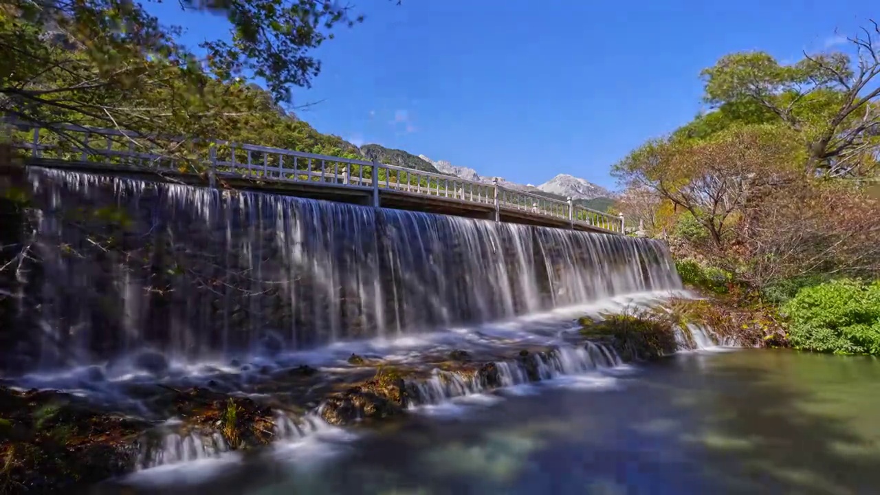 丽江古城白沙古镇福国寺石头村玉龙雪山延时摄影视频素材