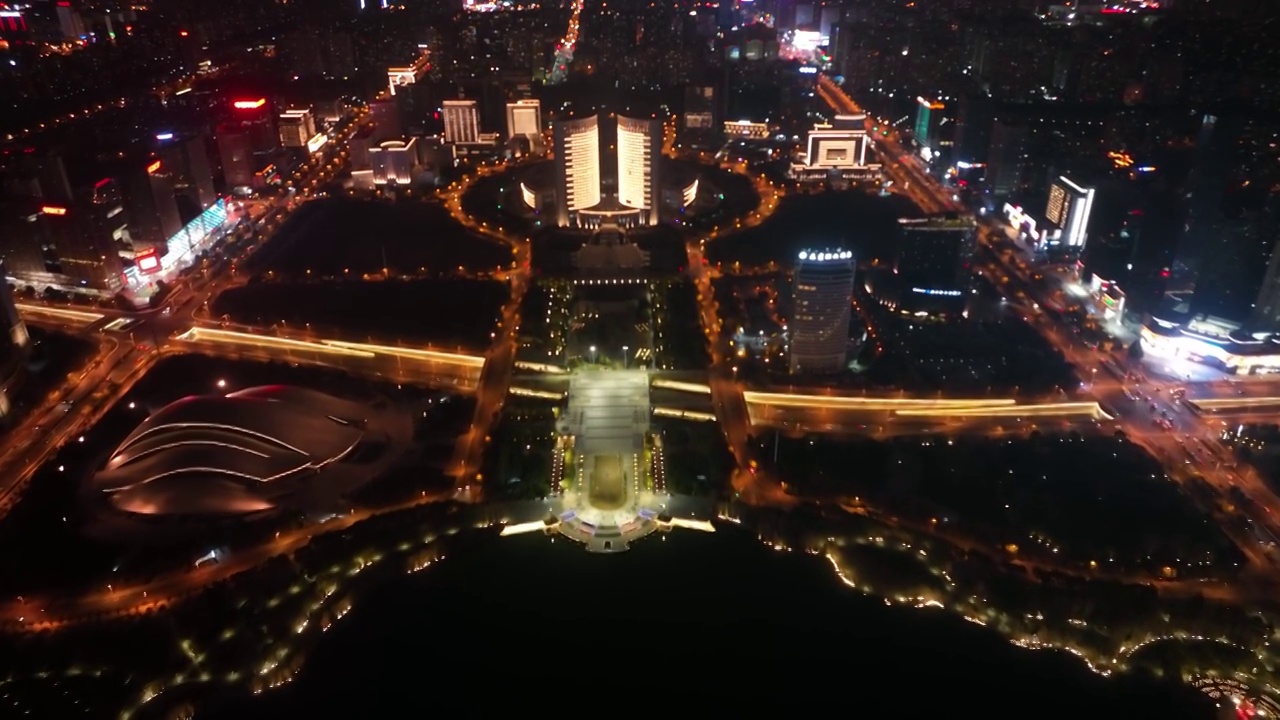 合肥天鹅湖夜景视频素材