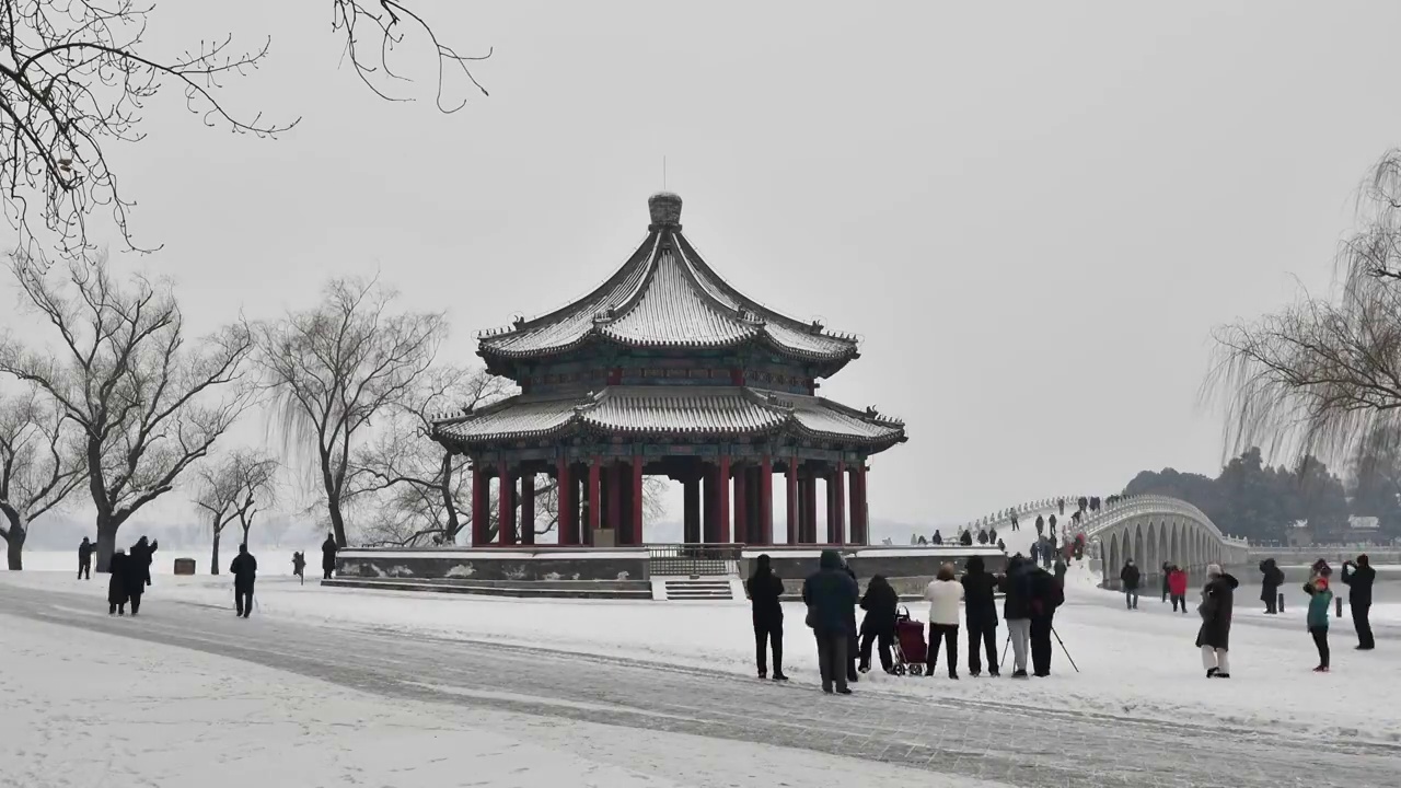 冰雪中的颐和园视频下载